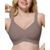 imageHORISUN Seamless Bras Full Coverage Wireless Push Up Bra for Women No Underwire Comfort V Neck Bralettes with SupportGrey Color