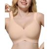 imageHORISUN Seamless Bras Full Coverage Wireless Push Up Bra for Women No Underwire Comfort V Neck Bralettes with SupportNude Skin Color