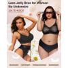 imageHORISUN Lace Jelly Bras for Women No Underwire Seamless Wireless V Neck Push Up No Wire Full Coverage BralettesLace Black