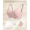 imageHORISUN Wireless Seamless Bras for Women No Underwire Wavy V Neck Soft Support Full Coverage Comfortable BraPink