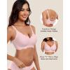 imageHORISUN Wireless Seamless Bras for Women No Underwire Wavy V Neck Soft Support Full Coverage Comfortable BraPink