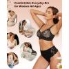 imageHORISUN Lace Jelly Bras for Women No Underwire Seamless Wireless V Neck Push Up No Wire Full Coverage BralettesBlacknude