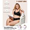imageHORISUN No Underwire Bras for Women Push Up Scalloped V Neck Wireless Full Coverage Bralette Supportive Comfort Everyday BrasBlack