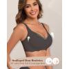 imageHORISUN Seamless Bra Womens Push Up No Underwire Lace Support Full Coverage BraGrey