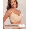 imageHORISUN Seamless Bra Womens Push Up No Underwire Lace Support Full Coverage BraNude
