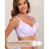 imageHORISUN Seamless Bra Womens Push Up No Underwire Lace Support Full Coverage BraPurple