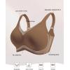 imageHORISUN Seamless Mesh Lace Bras for Women No Underwire Wireless Bras with Support and Lift Full Coverage Deep V BralettesCoffee