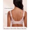 imageHORISUN Seamless Mesh Lace Bras for Women No Underwire Wireless Bras with Support and Lift Full Coverage Deep V BralettesPink