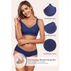 imageHORISUN Wireless Bras for Women Soft Comfortable No Underwire T Shirt Bra Seamless Full Coverage Bras with SupportNavy Blue