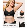 imageHORISUN Womens Wireless Push Up Bralette  No Underwire Scalloped VNeck Full Coverage Soft Support BraBlack
