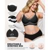 imageHORISUN Womens Wireless Push Up Bralette  No Underwire Scalloped VNeck Full Coverage Soft Support BraBlack