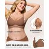imageHORISUN Womens Wireless Push Up Bralette  No Underwire Scalloped VNeck Full Coverage Soft Support BraCoffee