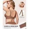 imageHORISUN Womens Wireless Push Up Bralette  No Underwire Scalloped VNeck Full Coverage Soft Support BraCoffee