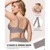 imageHORISUN Womens Wireless Push Up Bralette  No Underwire Scalloped VNeck Full Coverage Soft Support BraGrey