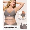 imageHORISUN Womens Wireless Push Up Bralette  No Underwire Scalloped VNeck Full Coverage Soft Support BraGrey