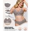 imageHORISUN Womens Wireless Push Up Bralette  No Underwire Scalloped VNeck Full Coverage Soft Support BraGrey