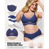 imageHORISUN Womens Wireless Push Up Bralette  No Underwire Scalloped VNeck Full Coverage Soft Support BraNavy Blue