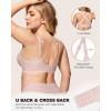 imageHORISUN Womens Wireless Push Up Bralette  No Underwire Scalloped VNeck Full Coverage Soft Support BraPink