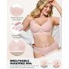 imageHORISUN Womens Wireless Push Up Bralette  No Underwire Scalloped VNeck Full Coverage Soft Support BraPink
