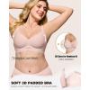 imageHORISUN Womens Wireless Push Up Bralette  No Underwire Scalloped VNeck Full Coverage Soft Support BraPink