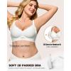 imageHORISUN Womens Wireless Push Up Bralette  No Underwire Scalloped VNeck Full Coverage Soft Support BraWhite
