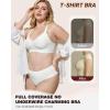 imageHORISUN Womens Wireless Push Up Bralette  No Underwire Scalloped VNeck Full Coverage Soft Support BraWhite