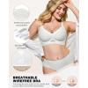 imageHORISUN Womens Wireless Push Up Bralette  No Underwire Scalloped VNeck Full Coverage Soft Support BraWhite