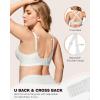 imageHORISUN Womens Wireless Push Up Bralette  No Underwire Scalloped VNeck Full Coverage Soft Support BraWhite