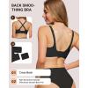 imageHORISUN Wireless No Underwire Bra for Women VNeck Lace Trim Jelly Supportive Seamless Bra Comfortable Tshirt BraletteBlack