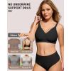imageHORISUN Wireless No Underwire Bra for Women VNeck Lace Trim Jelly Supportive Seamless Bra Comfortable Tshirt BraletteBlack