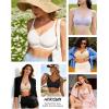 imageHORISUN Wireless No Underwire Bra for Women VNeck Lace Trim Jelly Supportive Seamless Bra Comfortable Tshirt BraletteCoffee