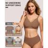 imageHORISUN Wireless No Underwire Bra for Women VNeck Lace Trim Jelly Supportive Seamless Bra Comfortable Tshirt BraletteCoffee