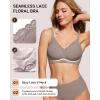 imageHORISUN Wireless No Underwire Bra for Women VNeck Lace Trim Jelly Supportive Seamless Bra Comfortable Tshirt BraletteGrey