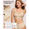 imageHORISUN Wireless No Underwire Bra for Women VNeck Lace Trim Jelly Supportive Seamless Bra Comfortable Tshirt BraletteNude
