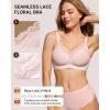 imageHORISUN Wireless No Underwire Bra for Women VNeck Lace Trim Jelly Supportive Seamless Bra Comfortable Tshirt BralettePink