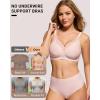 imageHORISUN Wireless No Underwire Bra for Women VNeck Lace Trim Jelly Supportive Seamless Bra Comfortable Tshirt BralettePink