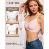 imageHORISUN Wireless No Underwire Bra for Women VNeck Lace Trim Jelly Supportive Seamless Bra Comfortable Tshirt BralettePink