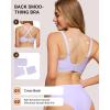imageHORISUN Wireless No Underwire Bra for Women VNeck Lace Trim Jelly Supportive Seamless Bra Comfortable Tshirt BralettePurple
