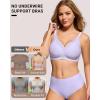 imageHORISUN Wireless No Underwire Bra for Women VNeck Lace Trim Jelly Supportive Seamless Bra Comfortable Tshirt BralettePurple