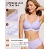 imageHORISUN Wireless No Underwire Bra for Women VNeck Lace Trim Jelly Supportive Seamless Bra Comfortable Tshirt BralettePurple