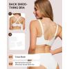 imageHORISUN Wireless No Underwire Bra for Women VNeck Lace Trim Jelly Supportive Seamless Bra Comfortable Tshirt BraletteWhite