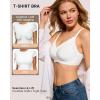 imageHORISUN Wireless No Underwire Bra for Women VNeck Lace Trim Jelly Supportive Seamless Bra Comfortable Tshirt BraletteWhite