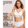 imageHORISUN Wireless No Underwire Bra for Women VNeck Lace Trim Jelly Supportive Seamless Bra Comfortable Tshirt BraletteWhite
